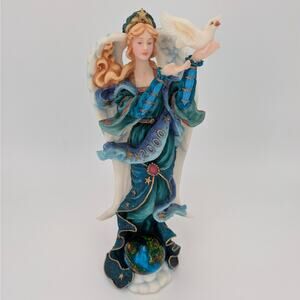 Lenox Angel Figurine Millennium Pencil Angel World Peace Globe Spiritual Dove